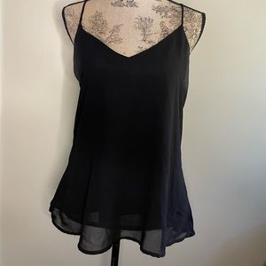 Chiffon black tank top
